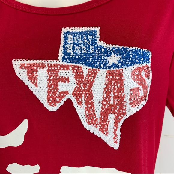 New BILLY BOB’S Texas Love Sequin Tee T-Shirt XL Bling - Picture 5 of 11